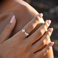 Elvie Artisan Bow Open Ring (Silver)
					