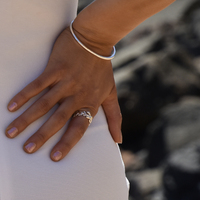 Coral Art Deco Open Ring (Silver)
					