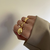Elvera Modern Dome Open Ring - Gold
					