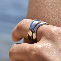 Elenor Artsy Silver Lining Open Ring (Silver)
					