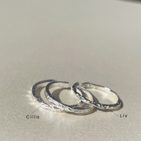 Cilla Artsy Textured Silver Open Ring
					