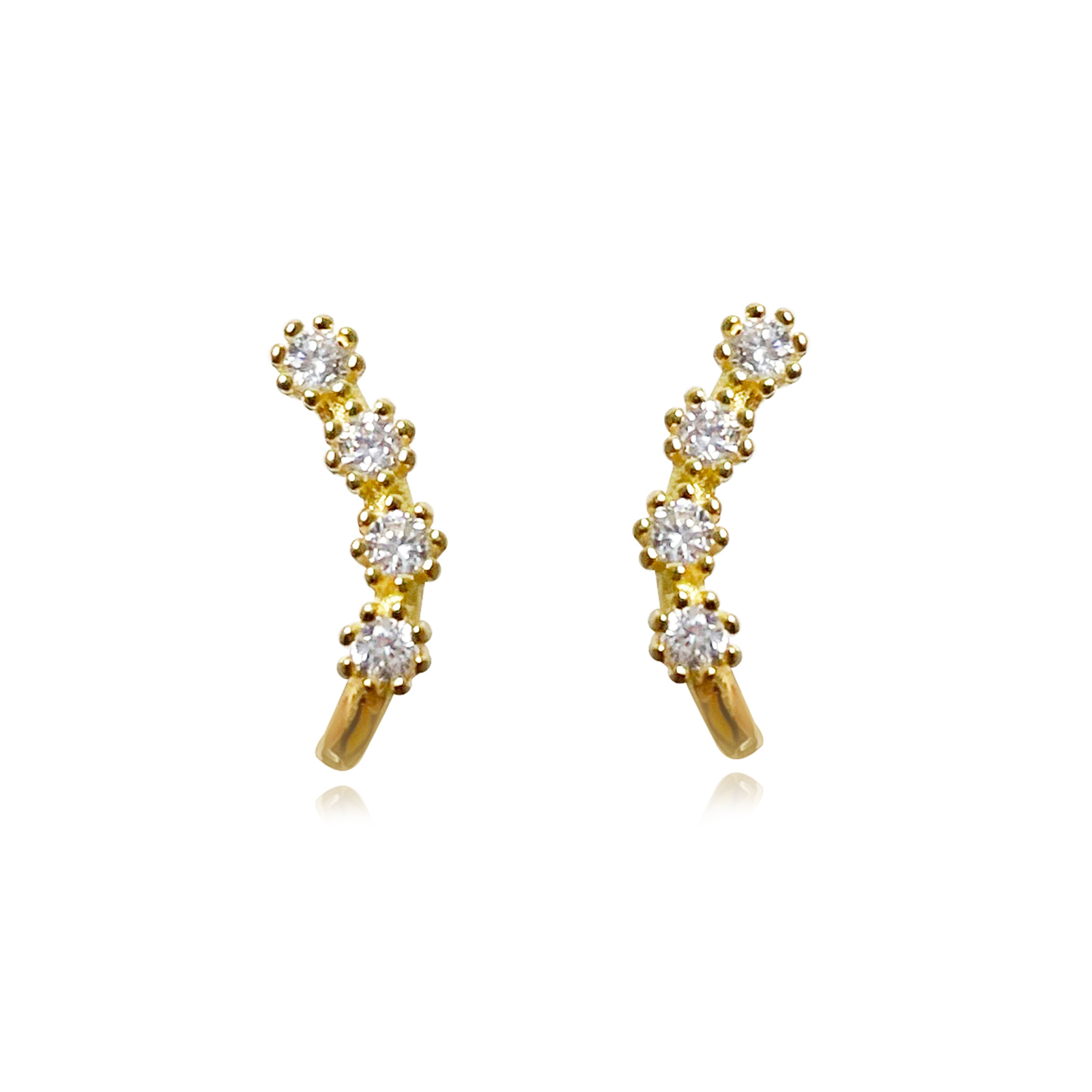 Contemporary Bold Gold-Toned Oversized Double Ciruclar Layered Stud Ea