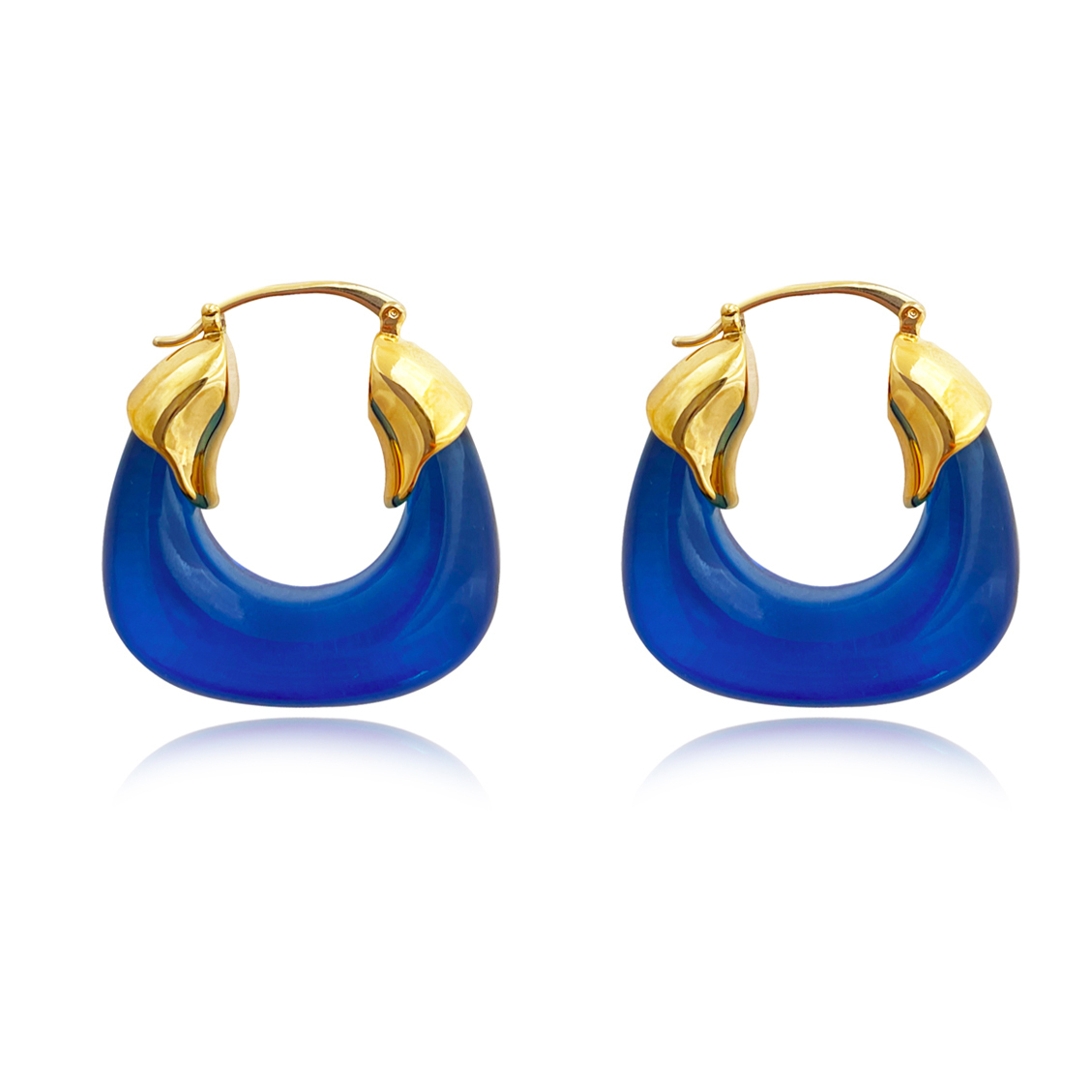 60s Blue Chunky Flower Hoop Earrings – Relic828
