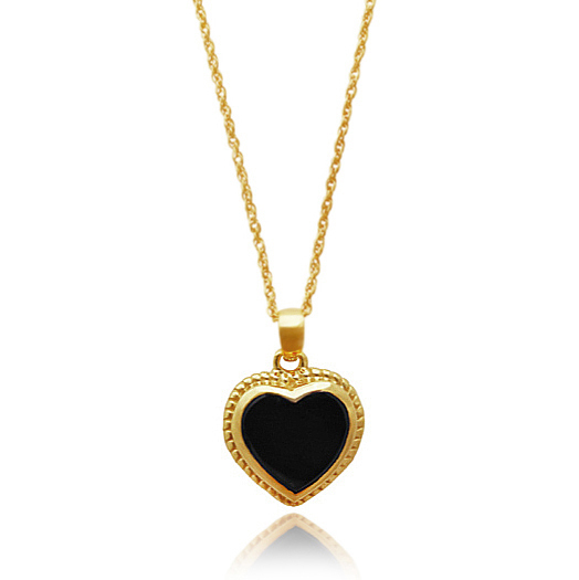 White Gold Mini Onyx Inlay Heart Necklace with Diamonds for Women |  Jennifer Meyer