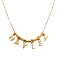 24K Gold Name Pendant Necklace - 6 Letters image
