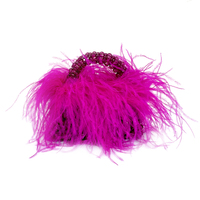 Vivant Beaded Ostrich Fur Bag (Vivid Magenta) image