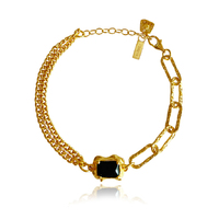Dakota Black Onyx Dual Chain Bracelet (Gold Vermeil) image