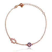 Azra Luck Evil Eye Bracelet (Rose Gold) image