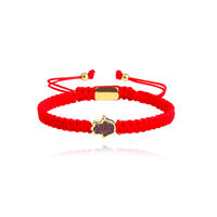 Sacha Pave Hamsa Hand Bracelet (Gold Charm Red String) image
