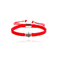 Sacha Pave Hamsa Hand Bracelet (Silver Charm Red String) image