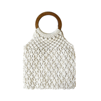 Elowen Natural Woven Netting Bag (White) image