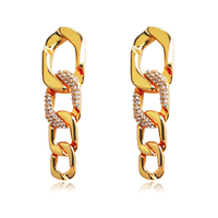 London 18K Diamante Chain Drop Earrings image