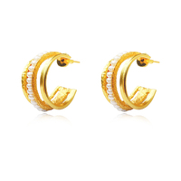 Bijoux 24K Gold Trio Hoop Earrings image