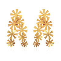 Venezia Artisan 24K Petal Sculpture Earrings (Oversized) image