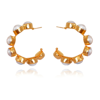 Annalisa 24K Natural Pearl Hoop Earrings image