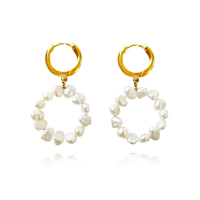 Artemis 24K Artisan Pearl Hoop Earrings image