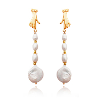 Desiree Artisan 24K Pearl Drop Earrings image