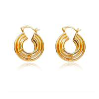Bernadette 24K Sculpture Hoop Earrings image