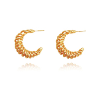 Estelle 24K Artisan Spiral Hoop Earrings image