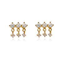 Nour Fine Diamante Blind Earrings (Gold) image
