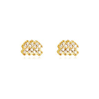 Aquarius Artisan Zirconia Pavé Stud Earrings (Gold) image
