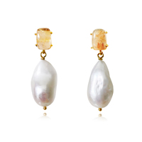 Reverie Rutilated Quartz Baroque Pearl Earrings image