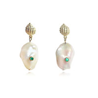 Mediterranean Baroque Pearl Drop Earrings (Imperfect) image