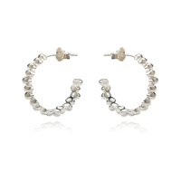 Aisling Beaded C Hoop Earrings (Silver) image