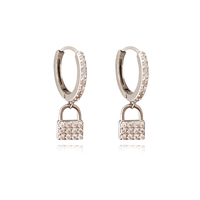 Beatriz Diamante Padlock Drop Earrings (Silver) image
