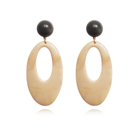 Elda Beige Love Geometric Drop Earrings  image