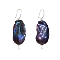 Ebony Mediterranean Dark Baroque Pearl Earrings image