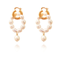 Vesna Freshwater Pearl Hoop Earrings image