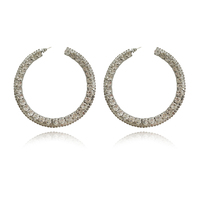 Bronwyn Runway Style Diamante Hoop Earrings image
