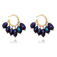 Nerissa Black Freshwater Pearl Drop Earrings image