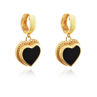 Esmeray Black Onyx Heart Drop Earrings image