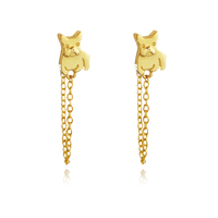 Beau Gold Filled Dainty Bulldog Earrings image