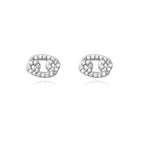 Cancer Artisan Zirconia Pavé Stud Earrings (Silver) image