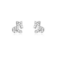 Capricorn Artisan Zirconia Pavé Stud Earrings (Silver) image