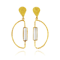 Kloe 24K Cats Eye Stone Earrings image