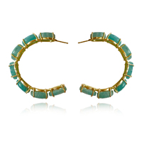 Jemila Chalcedony Gemstone Hoop Earrings image