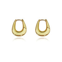 Tate Sculptural Huggie Hoop Earrings (Gold) image