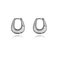 Tate Sculptural Huggie Hoop Earrings (Silver) image