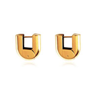 Luma Solid U Huggie Earrings (Gold)