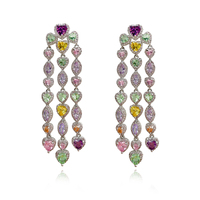 Tourmaline Zirconia Crystal Encrusted Earrings image