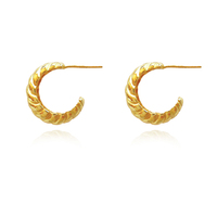Gianni Croissant C Hoop Earrings (Gold Vermeil) image