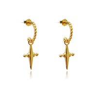 Niko Gold Vermeil Cross Drop Earrings image