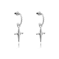 Lyre Silver Cross Drop Earrings image