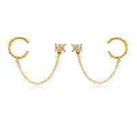 Lior Gold Vermeil Topaz Chain Cuff Earrings (Pair) image