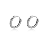 Ace Minimalist Dainty Hoop Earrings - Silver image