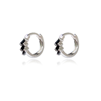 Alma Minimalist Silver Hoop Earrings image